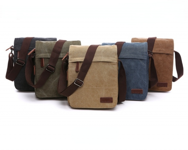Fashion Canvas Messenger Shoulder Bag Satchel Bag Buckle Casual Crossbody Bag Korean Trend Simple Solid Cross-bag - Image 7