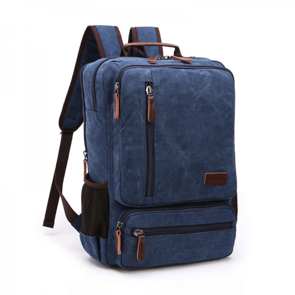 High Quality Fashion College Student Laptop Bag Vintage Canvas Backpack Large Capacity Travel Shoulder Bag - Image 2