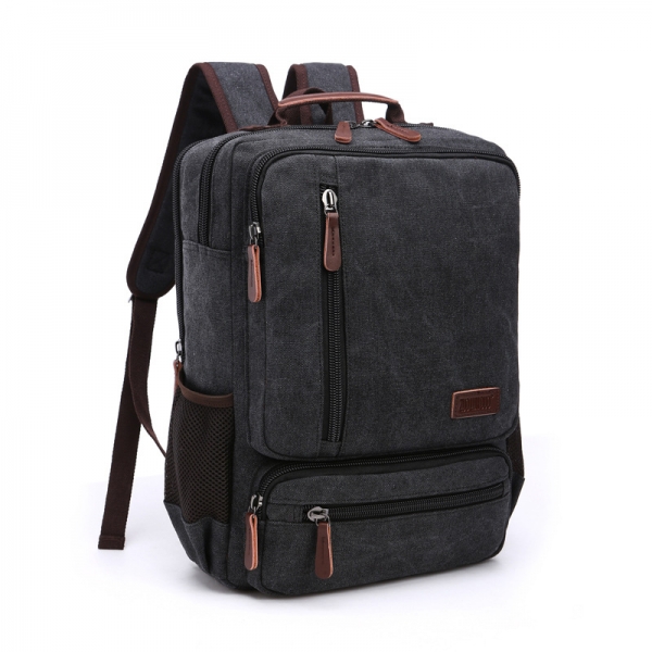 High Quality Fashion College Student Laptop Bag Vintage Canvas Backpack Large Capacity Travel Shoulder Bag - Image 3