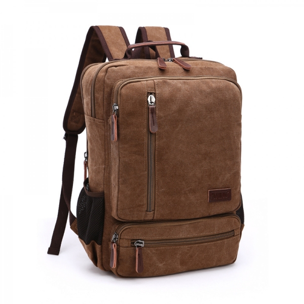 High Quality Fashion College Student Laptop Bag Vintage Canvas Backpack Large Capacity Travel Shoulder Bag - Image 4