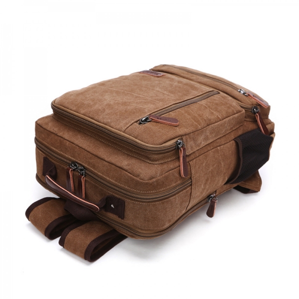 High Quality Fashion College Student Laptop Bag Vintage Canvas Backpack Large Capacity Travel Shoulder Bag - Image 5