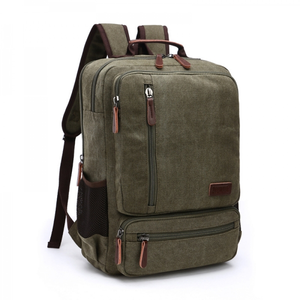 High Quality Fashion College Student Laptop Bag Vintage Canvas Backpack Large Capacity Travel Shoulder Bag