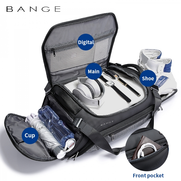 BANGE Gym Bag For Men and Women Waterproof and Moistureproof Dry and Wet Separation Travel Suitcase - Image 3