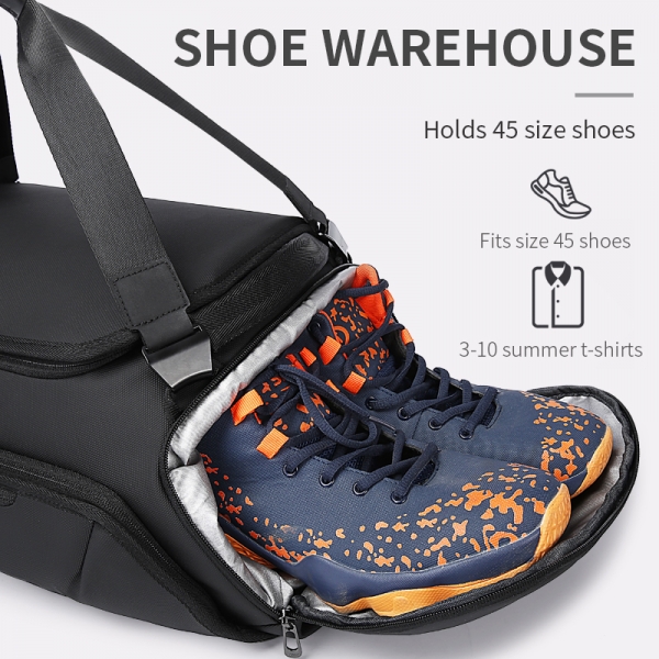 BANGE Gym Bag For Men and Women Waterproof and Moistureproof Dry and Wet Separation Travel Suitcase - Image 4