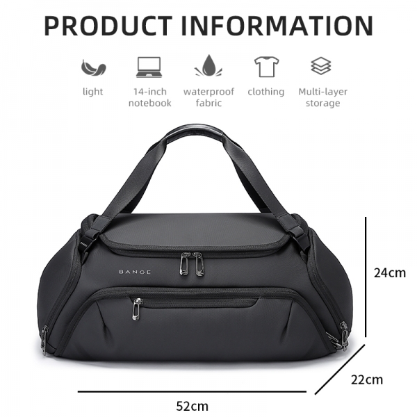 BANGE Gym Bag For Men and Women Waterproof and Moistureproof Dry and Wet Separation Travel Suitcase - Image 6