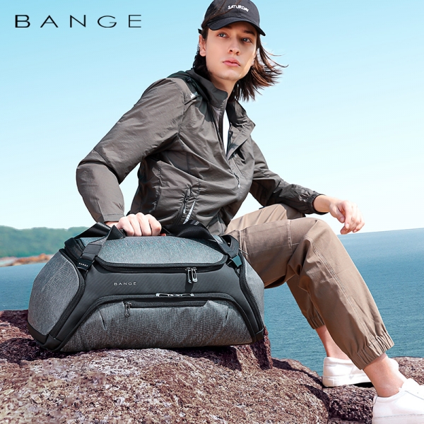 BANGE Gym Bag For Men and Women Waterproof and Moistureproof Dry and Wet Separation Travel Suitcase