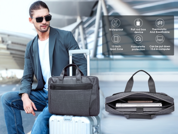 BANGE 17" Laptop Bag Computer Business Handbag Portable Waterproof Oxford Cloth Bag - Image 3