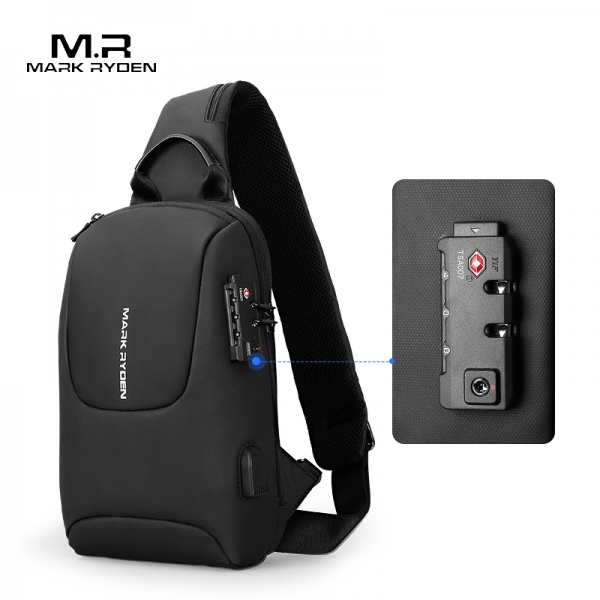 Mark Ryden TSA Lock Crossbody Men Waterproof USB Charging Shoulder Bag Short Trip Messengers Sling Bag - Image 2