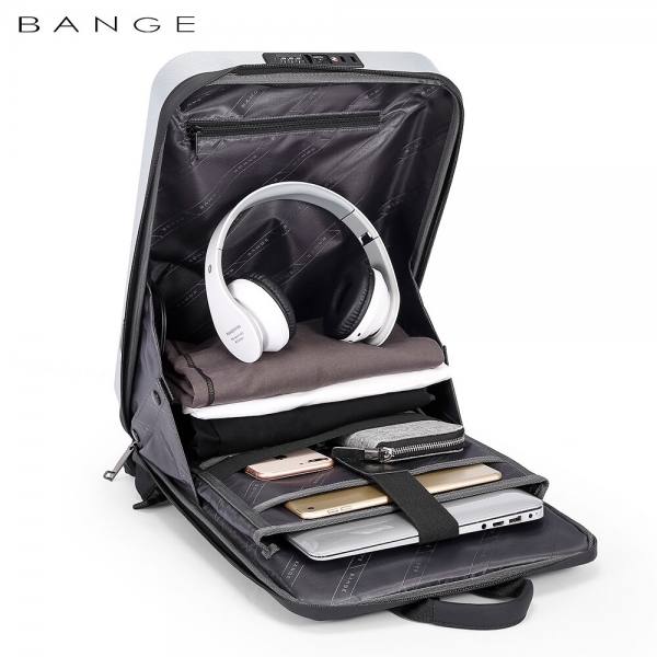 BANGE Hard Shell Waterproof Scratch Resistant Ultra Light and Convenient Men's Laptop Backpack - Image 4