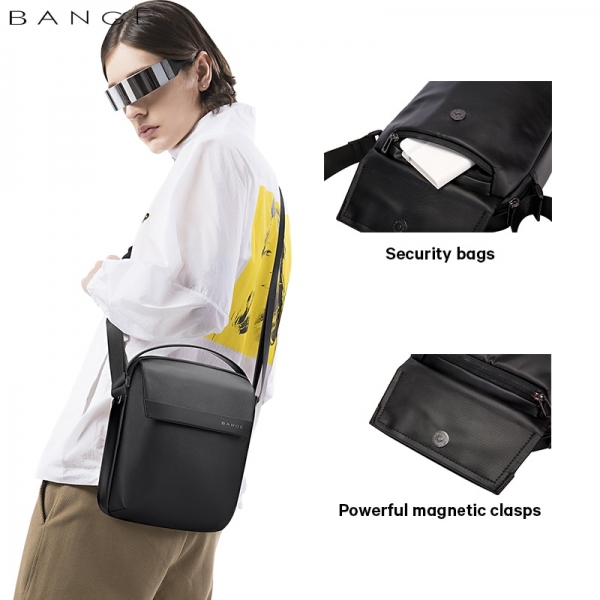 New BANGE Men's Crossbody Bag Fashion Classic Sling Bag Waterproof Simple Business Bag - Image 3
