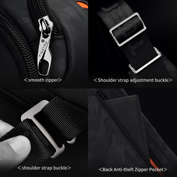 Tigernu New Fashion Multi-Pocket Large Capacity Chest Bags With Innovative Zipper Design Splash-proof Shoulder Bag - Image 6
