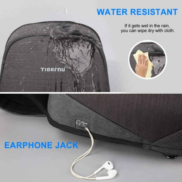 Tigernu Anti-theft Mens Chest Bag Crossbody Casual Waterproof Sling Bag Messenger Bag Fit 9.7" IPad for Teenager - Image 3