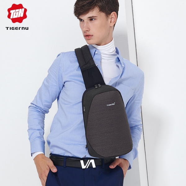 Tigernu Anti-theft Mens Chest Bag Crossbody Casual Waterproof Sling Bag Messenger Bag Fit 9.7" IPad for Teenager - Image 6
