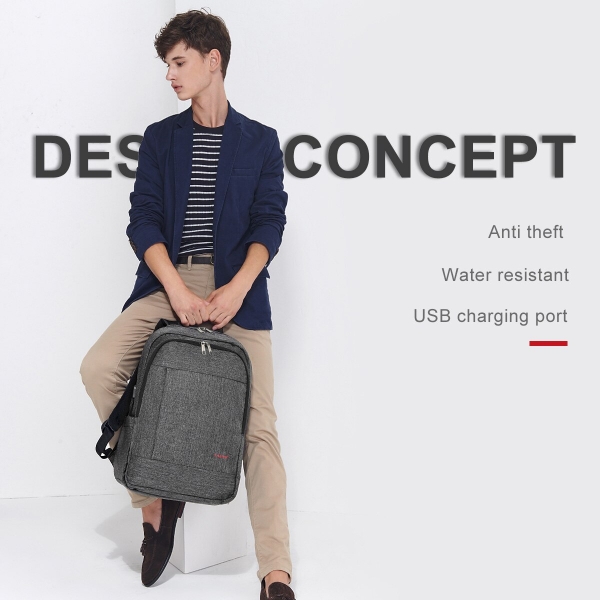 Tigernu Men Anti-theft USB Backpack 15.6 inch Laptop Backpack Boy School Bag Female Male Travel Mochila - Image 2