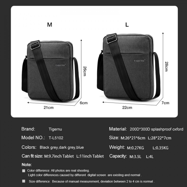 Men's Messenger Bag Waterproof Shoulder Bag Short Trip Bag Crossbody Bag Mini Sling Bag - Image 2