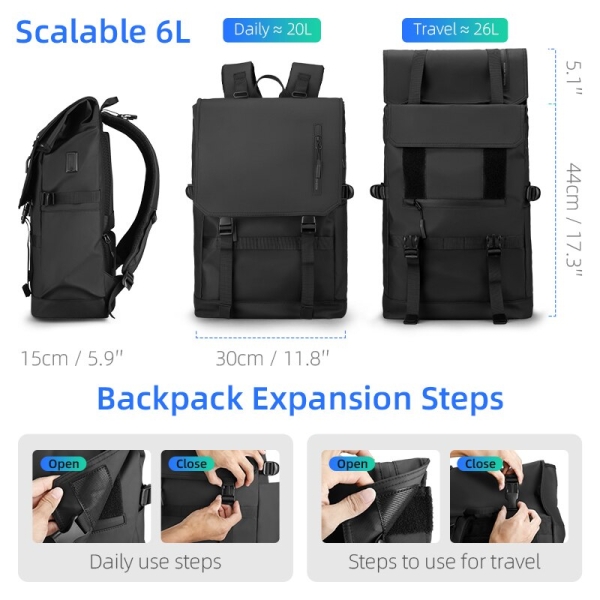 Mark Ryden Water Repellent  College Style School Bag Travel Backpack Anti-theft 15.6" Laptop Bag - Image 3