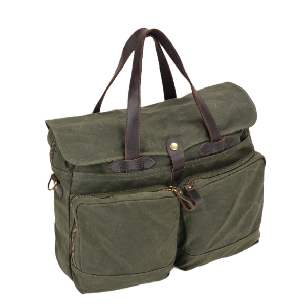 Vintage Soft Oil Wax Canvas Travel Briefcase Leisure Bag Fashion Large Capacity Briefcase Portable Messenger Bag - Image 3