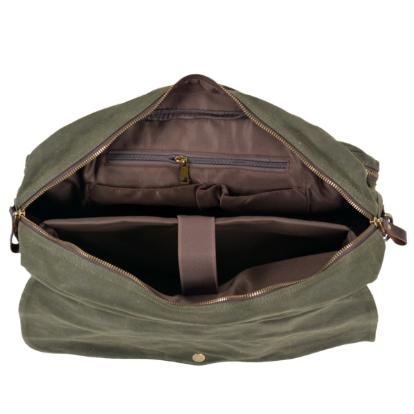 Vintage Soft Oil Wax Canvas Travel Briefcase Leisure Bag Fashion Large Capacity Briefcase Portable Messenger Bag - Image 6