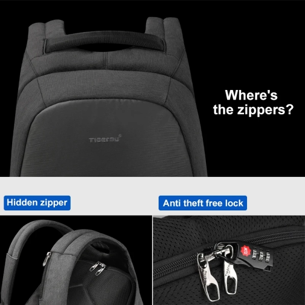 Tigernu Anti Theft Backpack 15.6 inch Laptop Backpack For Men Causal College Schoolbag Travel Bag - Image 3