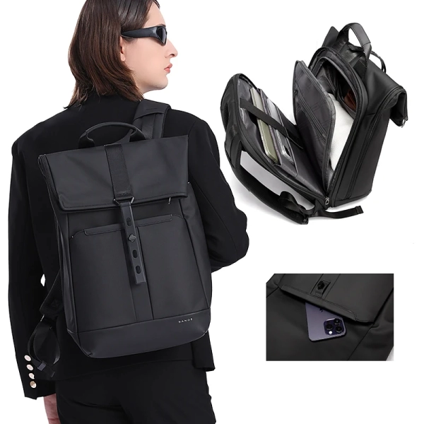 BANGE 15.6-inch Laptop Business Backpack Waterproof Multi Compartment Travel Bag School Bag - Image 2