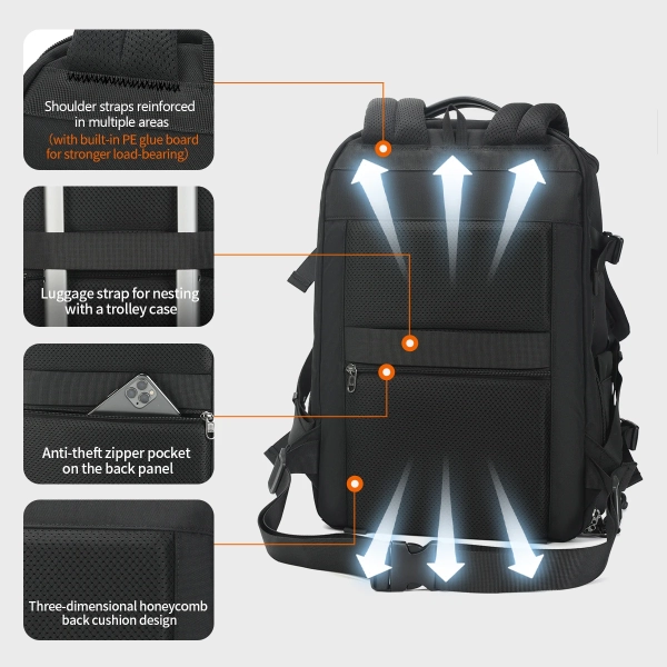 Tigernu Versatile Integrated Camera Drone Backpack 15.6 inch Laptop Backpack Waterproof Cover Travel Bag - Image 6
