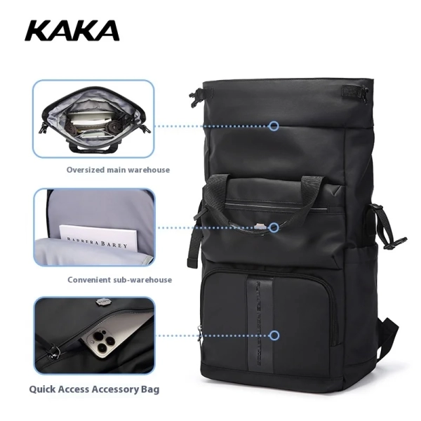 KAKA Men's Business Backpack: Stylish Laptop Rucksack for Outdoor Travel and School Use - Image 3