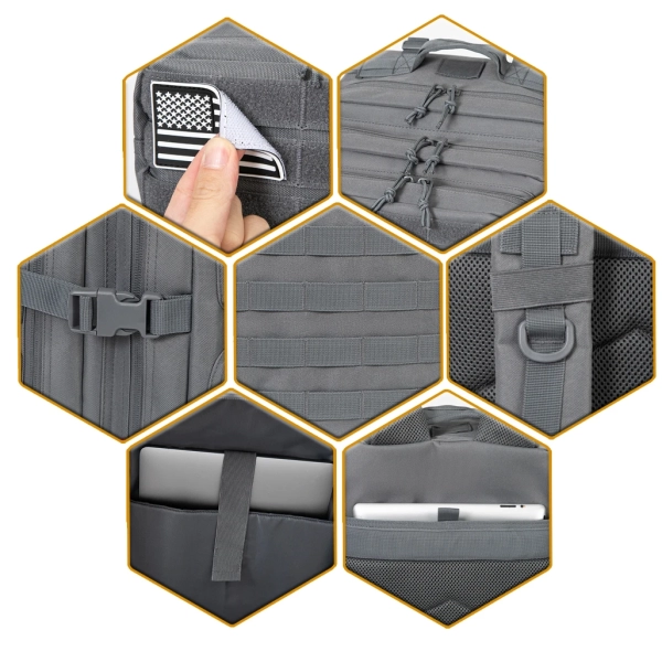 Tactical 3P Backpack for Outdoor Adventure: 45L Capacity, Molle System, Ideal for Survival and Hiking - Image 6